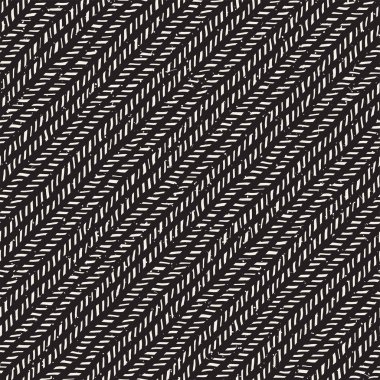 El ile Dikişsiz desen fırça darbeleriyle çizilmiş. Mürekkep doodle illüstrasyon. Geometrik tek renkli vektör desen.