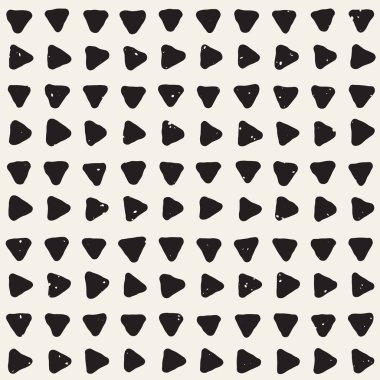 El çekilmiş siyah beyaz mürekkep soyut seamless modeli. Vektör şık doku. Tek renkli geometrik shappes boya fırça satırları