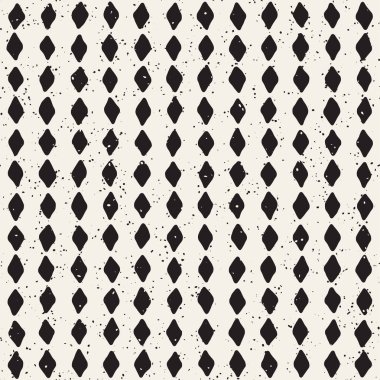 El çekilmiş siyah beyaz mürekkep soyut seamless modeli. Vektör şık doku. Tek renkli geometrik shappes boya fırça satırları