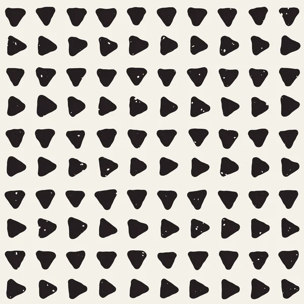 El çekilmiş siyah beyaz mürekkep soyut seamless modeli. Vektör şık doku. Tek renkli geometrik shappes boya fırça satırları
