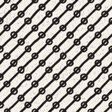 El ile Seamless Modeli hatları çizilmiş. Arka plan serbest fırça darbeleriyle. Siyah ve beyaz doku. Kağıt ambalaj için süsleme.