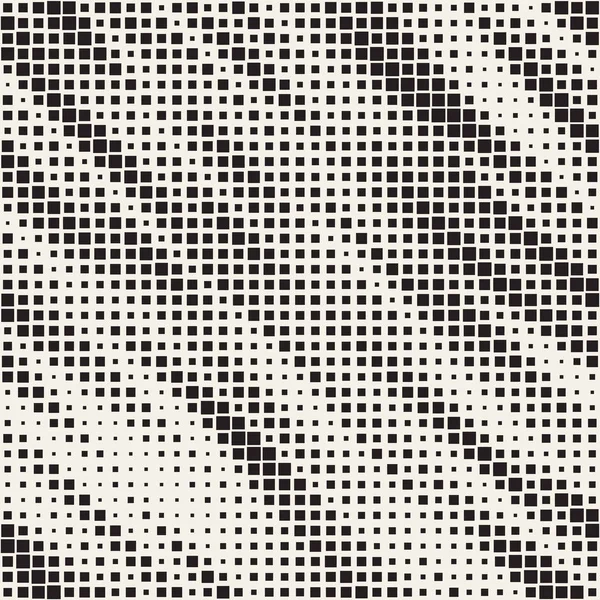 Modern Halftone Texture. Endless Abstract Background With Random Size Squares. Vector Seamless Chaotic Squares Mosaic Pattern. — Stock Vector