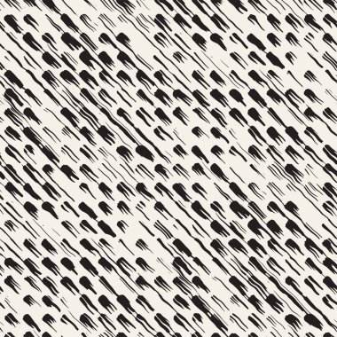 Vektör Dikişsiz desen fırça çizgileri ve vuruş. Siyah ve beyaz arka plan mürekkep elemanları ile. El doku boyalı.