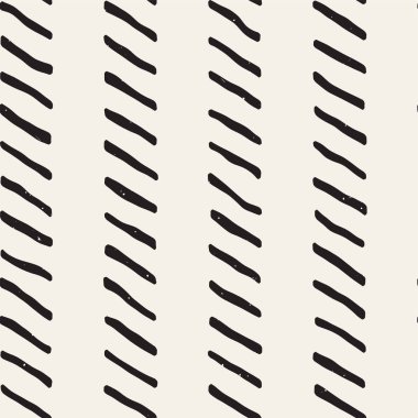 El ile Dikişsiz desen fırça darbeleriyle çizilmiş. Mürekkep doodle illüstrasyon. Geometrik tek renkli vektör desen.