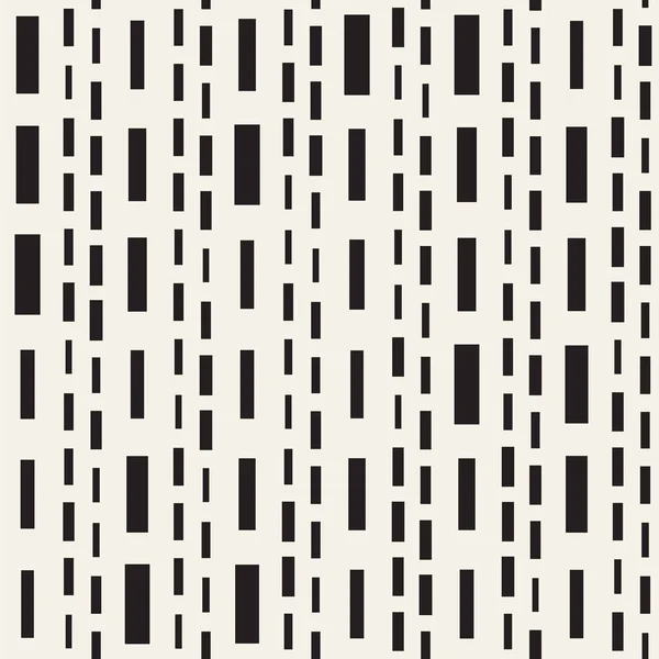 黒と白の不規則な破線パターン。現代の抽象的なベクトルのシームレスな背景。スタイリッシュな混沌としたストライプ モザイク — ストックベクタ