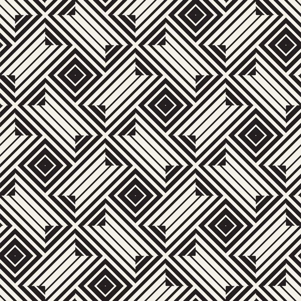 Vector Seamless Black And White Lines Pattern Résumé de fond. Décoration de carrelage géométrique de formes croisées . — Image vectorielle