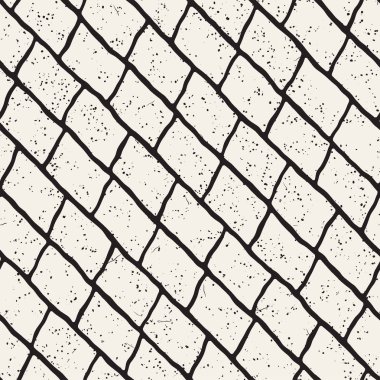 El ile Dikişsiz desen fırça darbeleriyle çizilmiş. Mürekkep doodle illüstrasyon. Geometrik tek renkli vektör desen.