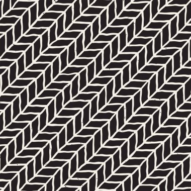 El ile Dikişsiz desen fırça darbeleriyle çizilmiş. Mürekkep doodle illüstrasyon. Geometrik tek renkli vektör desen.