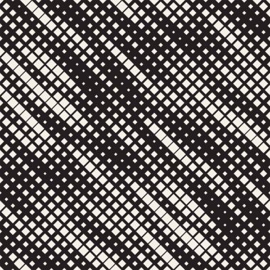 Modern yarı ton doku. Rasgele boyutu kareler sonsuz arka plan. Vektör sorunsuz kaotik kareler mozaik desen.