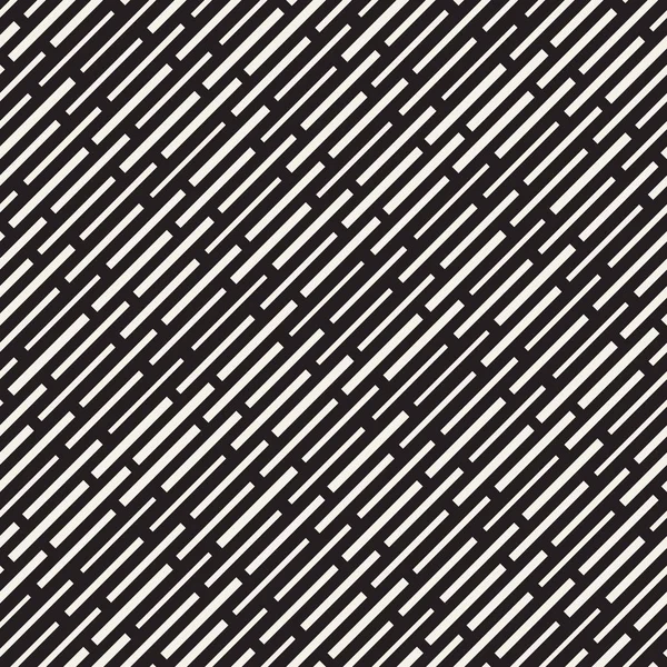 Patrón de líneas irregulares en blanco y negro. Fondo moderno abstracto sin costura vectorial. Elegante caótico rayas mosaico — Vector de stock