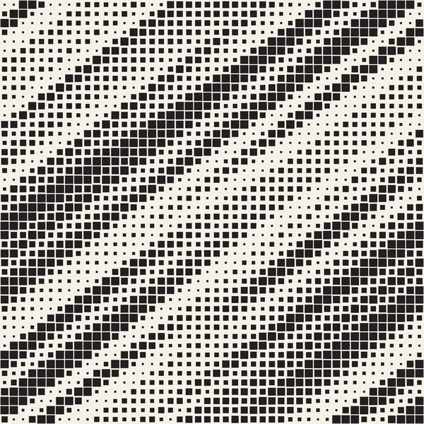 Moderne halftoon patroon. Eindeloze abstracte achtergrond met willekeurige grootte vierkantjes. Vector naadloze chaotische pleinen mozaïek patroon. — Stockvector