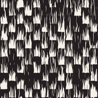 Vektör Dikişsiz desen fırça çizgileri ve vuruş. Siyah ve beyaz arka plan mürekkep elemanları ile. El doku boyalı.