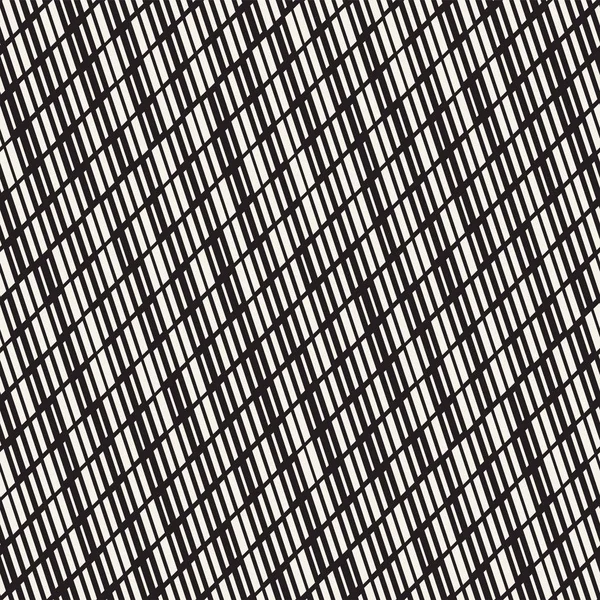 Czarno-biały wzór nieregularne linie przerywane. Nowoczesny streszczenie wektor bezszwowe tło. Stylowe paski chaotyczna mozaika — Wektor stockowy