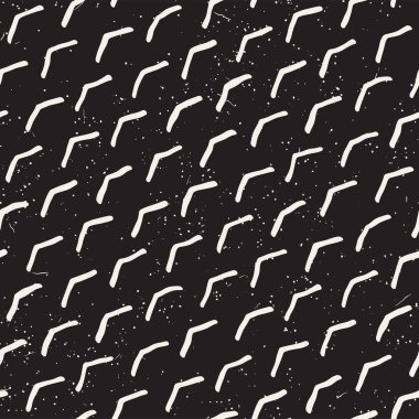 El ile Dikişsiz desen fırça darbeleriyle çizilmiş. Mürekkep doodle illüstrasyon. Geometrik tek renkli vektör desen.