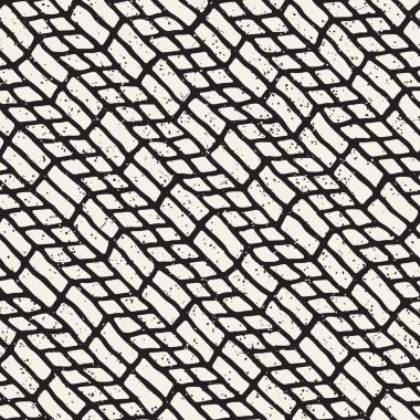 El ile Dikişsiz desen fırça darbeleriyle çizilmiş. Mürekkep doodle illüstrasyon. Geometrik tek renkli vektör desen.