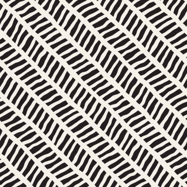 El ile Dikişsiz desen fırça darbeleriyle çizilmiş. Mürekkep doodle illüstrasyon. Geometrik tek renkli vektör desen.