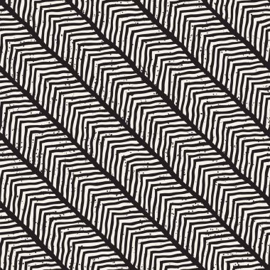 El ile Dikişsiz desen fırça darbeleriyle çizilmiş. Mürekkep doodle illüstrasyon. Geometrik tek renkli vektör desen.