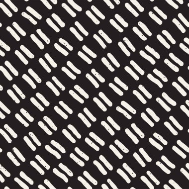 El ile Seamless Modeli hatları çizilmiş. Arka plan serbest fırça darbeleriyle. Siyah ve beyaz doku. Kağıt ambalaj için süsleme.