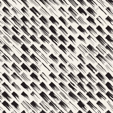 Vektör Dikişsiz desen fırça çizgileri ve vuruş. Siyah ve beyaz arka plan mürekkep elemanları ile. El doku boyalı.