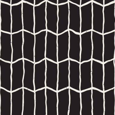 El ile Dikişsiz desen fırça darbeleriyle çizilmiş. Mürekkep doodle illüstrasyon. Geometrik tek renkli vektör desen.