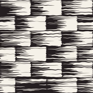 Vektör Dikişsiz desen fırça çizgileri ve vuruş. Siyah ve beyaz arka plan mürekkep elemanları ile. El doku boyalı.