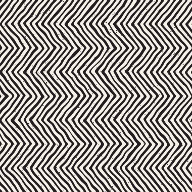 El ile Dikişsiz desen fırça darbeleriyle çizilmiş. Mürekkep doodle illüstrasyon. Geometrik tek renkli vektör desen.