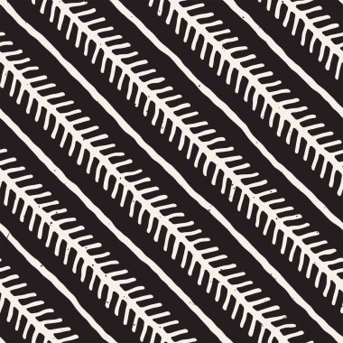 El ile Dikişsiz desen fırça darbeleriyle çizilmiş. Mürekkep doodle illüstrasyon. Geometrik tek renkli vektör desen.