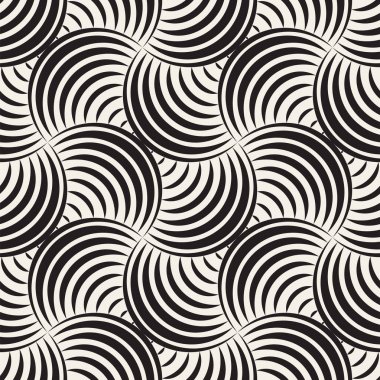 Vektör sorunsuz yuvarlak hatları desen. Geometrik arka plan tasarlamak. Dairesel geometrik döşeme kafes