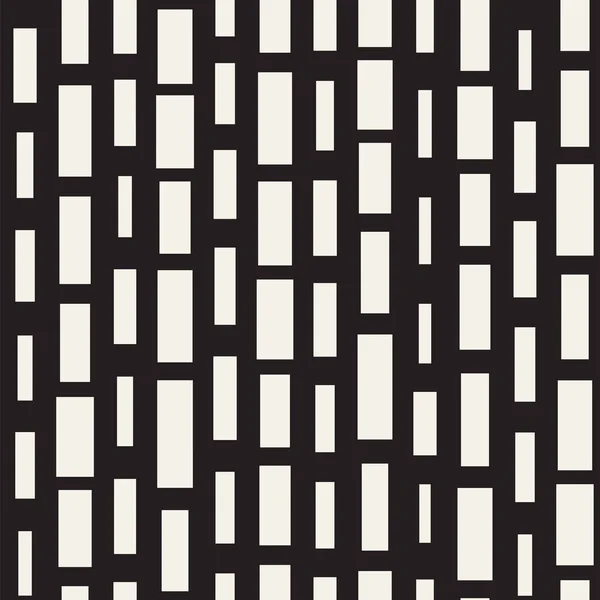 Černé a bílé vzor nepravidelný přerušované čáry. Moderní abstraktní vektor bezešvé pozadí. Stylový chaotické pruhy mozaika — Stockový vektor