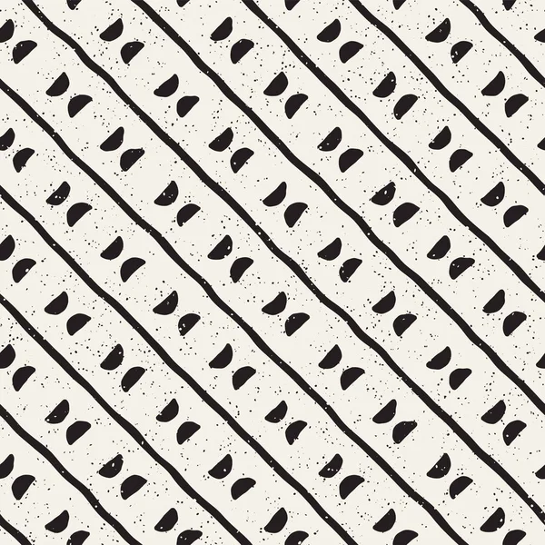 El ile Seamless Modeli hatları çizilmiş. Arka plan serbest fırça darbeleriyle. Siyah ve beyaz doku. Kağıt ambalaj için süsleme.