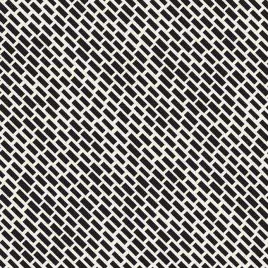 Siyah ve beyaz düzensiz kesik çizgiler desen. Modern soyut vektör sorunsuz arka plan. Şık kaotik çizgili Mozaik