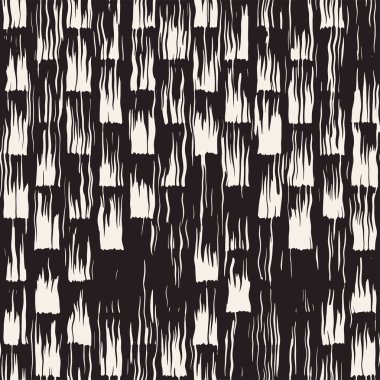 Vektör Dikişsiz desen fırça çizgileri ve vuruş. Siyah ve beyaz arka plan mürekkep elemanları ile. El doku boyalı.