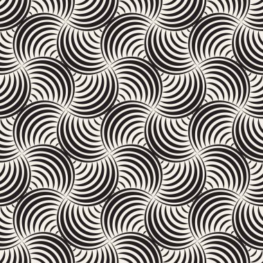 Vektör sorunsuz yuvarlak hatları desen. Geometrik arka plan tasarlamak. Dairesel geometrik döşeme kafes