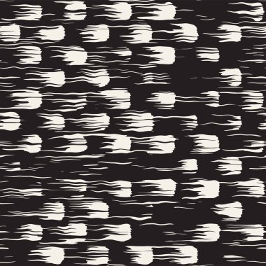 Vektör Dikişsiz desen fırça çizgileri ve vuruş. Siyah ve beyaz arka plan mürekkep elemanları ile. El doku boyalı.