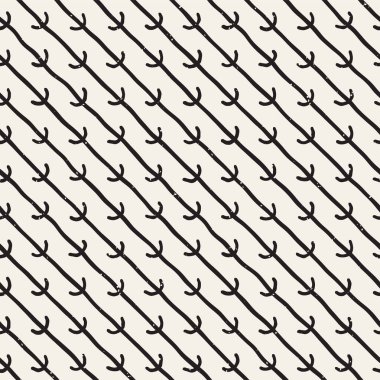 El ile Seamless Modeli hatları çizilmiş. Arka plan serbest fırça darbeleriyle. Siyah ve beyaz doku. Kağıt ambalaj için süsleme.