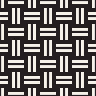Vektör kesintisiz geometrik desen çapraz tarama. Grafik veya arka plan geçti. Damalı motif. Sorunsuz doku crosshatched kalın çizgiler. Kafes basit kumaş baskı.