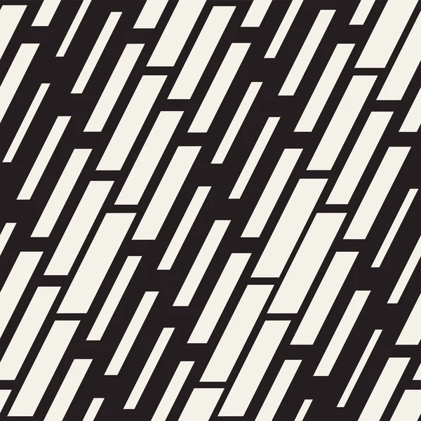 Patrón de líneas irregulares en blanco y negro. Fondo moderno abstracto sin costura vectorial. Elegante caótico rayas mosaico — Archivo Imágenes Vectoriales
