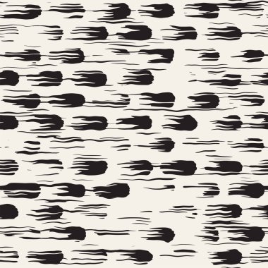 Vektör Dikişsiz desen fırça çizgileri ve vuruş. Siyah ve beyaz arka plan mürekkep elemanları ile. El doku boyalı.