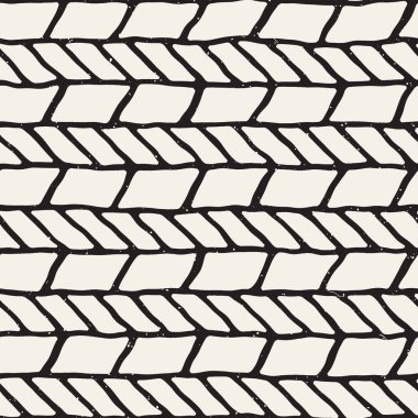 El ile Dikişsiz desen fırça darbeleriyle çizilmiş. Mürekkep doodle illüstrasyon. Geometrik tek renkli vektör desen.