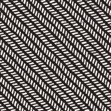 El ile Dikişsiz desen fırça darbeleriyle çizilmiş. Mürekkep doodle illüstrasyon. Geometrik tek renkli vektör desen.