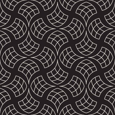 Vektör sorunsuz yuvarlak hatları desen. Geometrik arka plan tasarlamak. Dairesel geometrik döşeme kafes