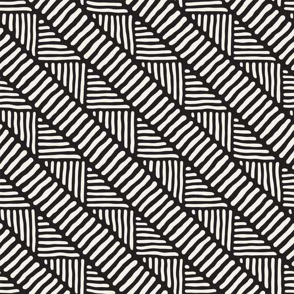 Elle çizilmiş stil etnik seamless modeli. Soyut geometrik döşeme arka plan siyah ve beyaz.