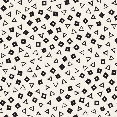 Sorunsuz ilkel karmakarışık minimalizm desenleri. Geometrik şekiller rastgele dağılmış. Arka plan tasarım