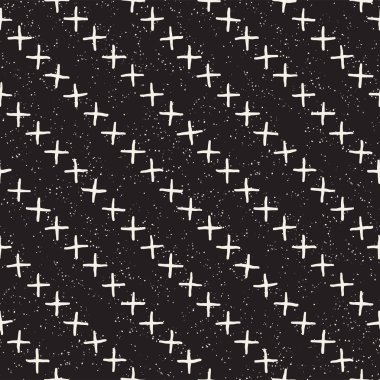 El ile Seamless Modeli hatları çizilmiş. Arka plan serbest fırça darbeleriyle. Siyah ve beyaz doku. Kağıt ambalaj için süsleme.