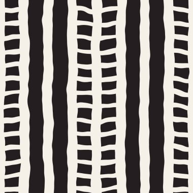 El ile Dikişsiz desen fırça darbeleriyle çizilmiş. Mürekkep doodle illüstrasyon. Geometrik tek renkli vektör desen.