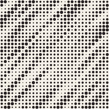 Modern şık noktalı resim doku. Rasgele daireler ile sonsuz arka plan. Vektör Dikişsiz mozaik desen.