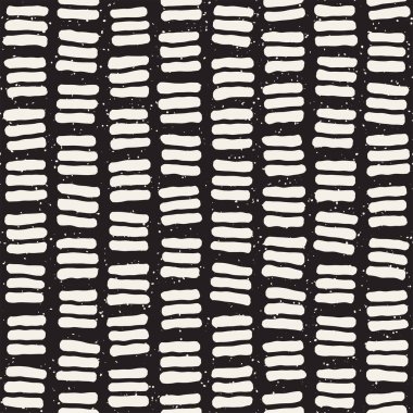 El ile Seamless Modeli hatları çizilmiş. Arka plan serbest fırça darbeleriyle. Siyah ve beyaz doku. Kağıt ambalaj için süsleme.