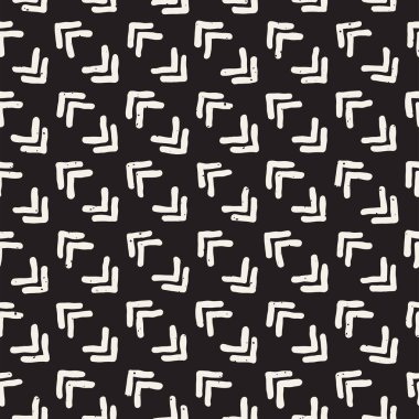 El ile Seamless Modeli hatları çizilmiş. Arka plan serbest fırça darbeleriyle. Siyah ve beyaz doku. Kağıt ambalaj için süsleme.