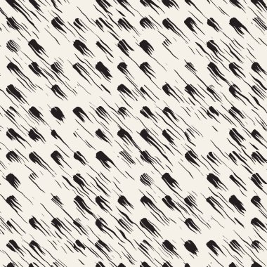 Vektör Dikişsiz desen fırça çizgileri ve vuruş. Siyah ve beyaz arka plan mürekkep elemanları ile. El doku boyalı.