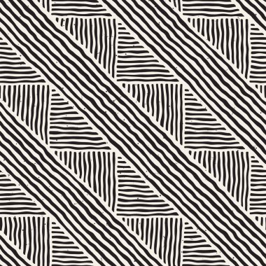 Elle çizilmiş stil etnik seamless modeli. Soyut geometrik döşeme arka plan siyah ve beyaz.